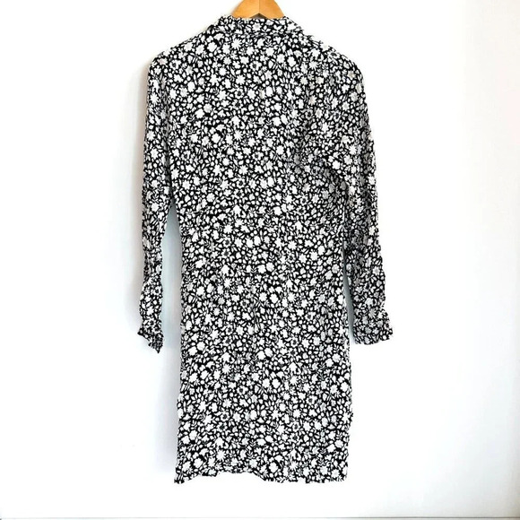 Samsoe Samsoe  Black white Floral Mini Dress L - Picture 7 of 9